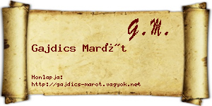 Gajdics Marót névjegykártya